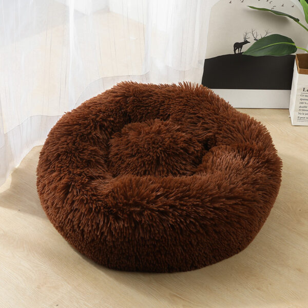 Dog Beds For Small Dogs Round Plush Cat Litter Kennel Pet Nest Mat Puppy Beds - Image 3